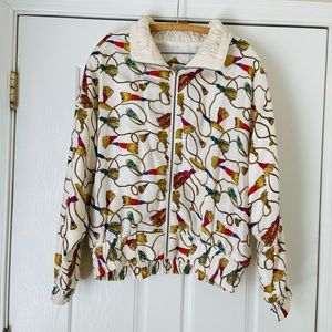 LAVON 100% Silk bomber jacket vintage